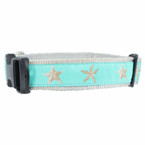 a dog collar with starfishs on it