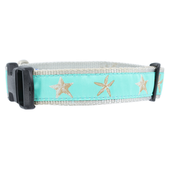 a dog collar with starfishs on it