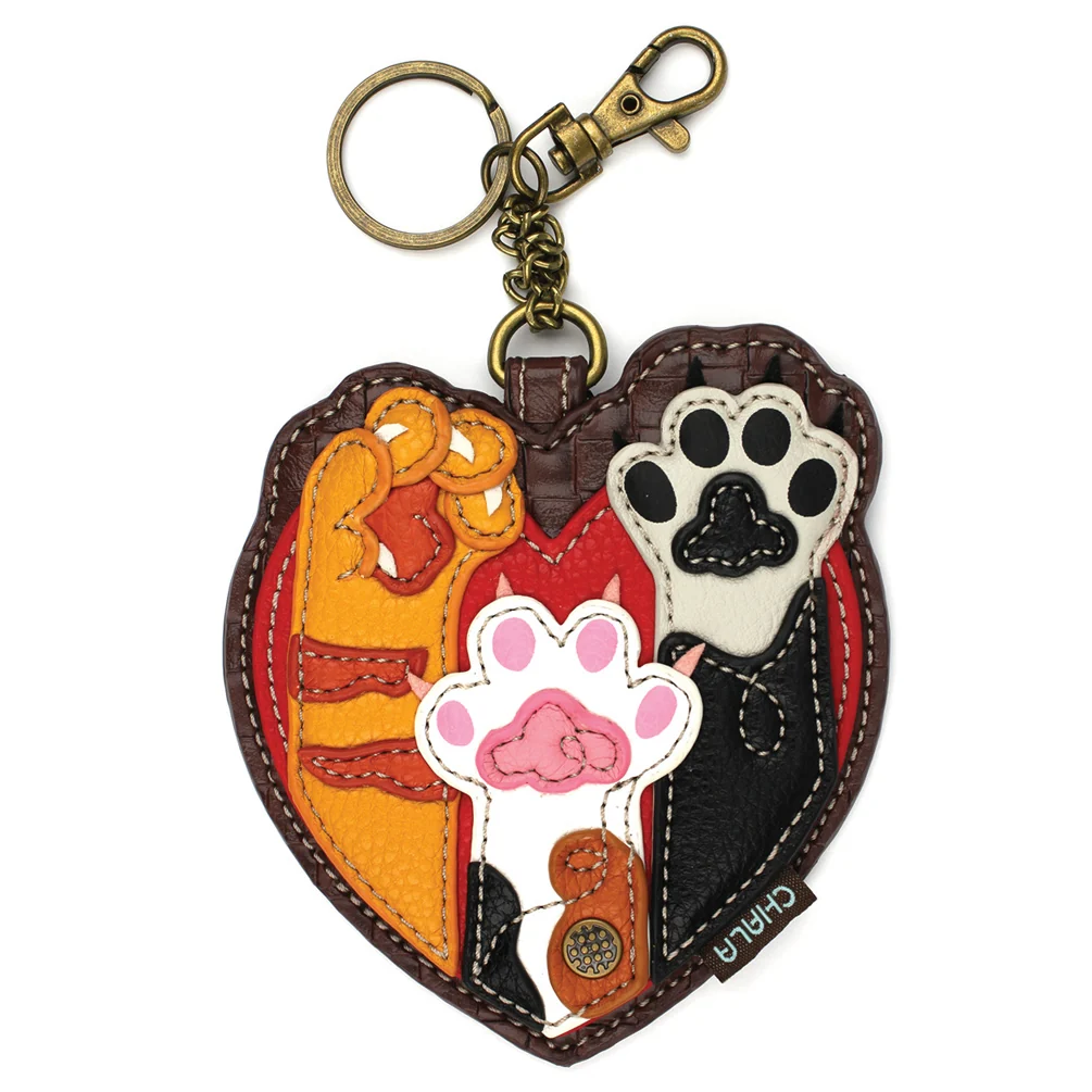 Coin Purse / Key Fob - Cat Paws