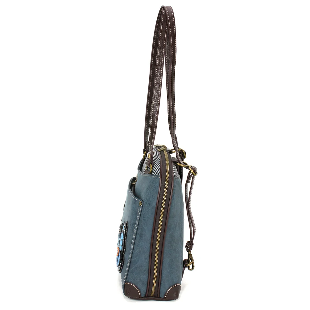 Convertible Backpack Purse - Blue Butterfly - Image 4