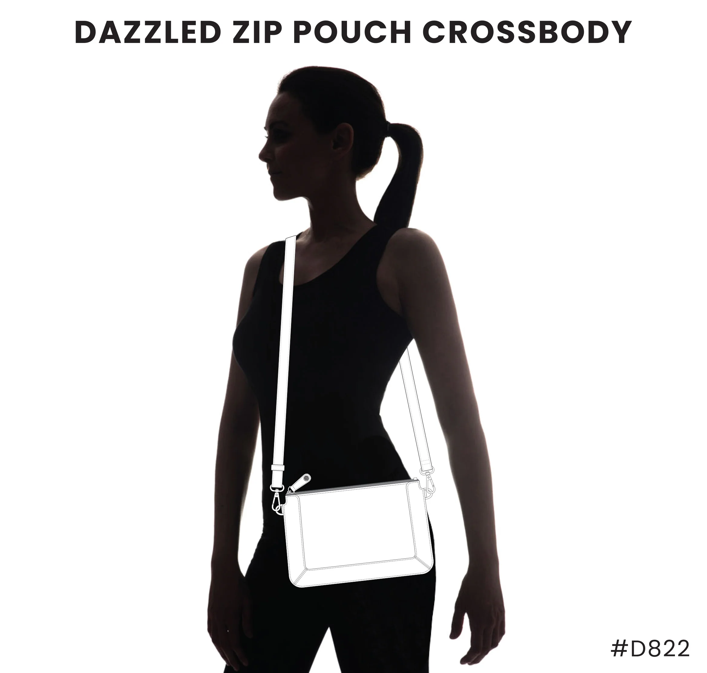 Dazzled Zip Pouch Crossbody - Paw Print - Image 2
