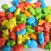 pile of assorted colorful Fish Food tart candies