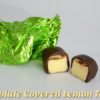 unwrapped and split in half Chocolate Covered Lemon Taffy