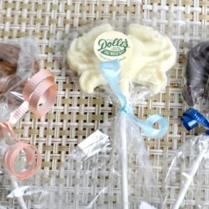 milk, white and dark Dolle's® Chocolate Crab Lollipops