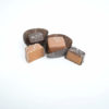 2 Milk and 2 Dark Chocolate Vanilla Sea Salt Caramels with 2 cut in half
