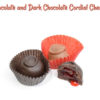 1 Milk Chocolate and 2 Dark Chocolate Cordial Cherries with one cut in half