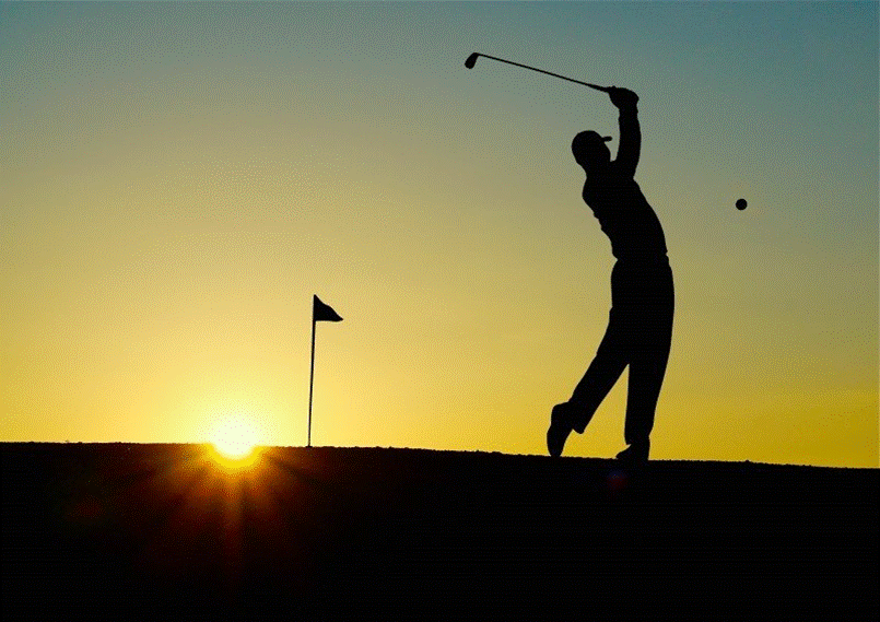person golfing