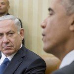 Netanyahu and Obama with solemn faces