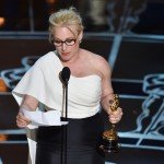 Patricia Arquette gives speech at awards ceremony holding award