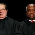 Scalia and Thomas with solemn looking faces