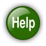 Green button with white letters reading Help