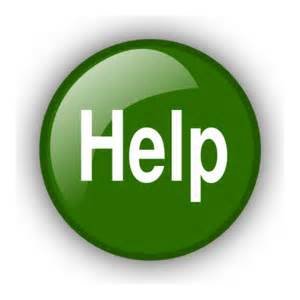 Green button with white letters reading Help