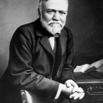 Black and white portrait of industrialist Andrew Carnegie