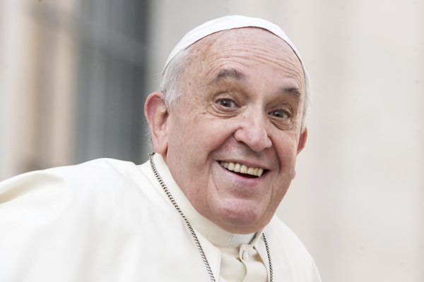 A big smile on the face of Pope Francis