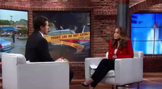 Chris Cuomo interviews Pamela Gellar in brick office