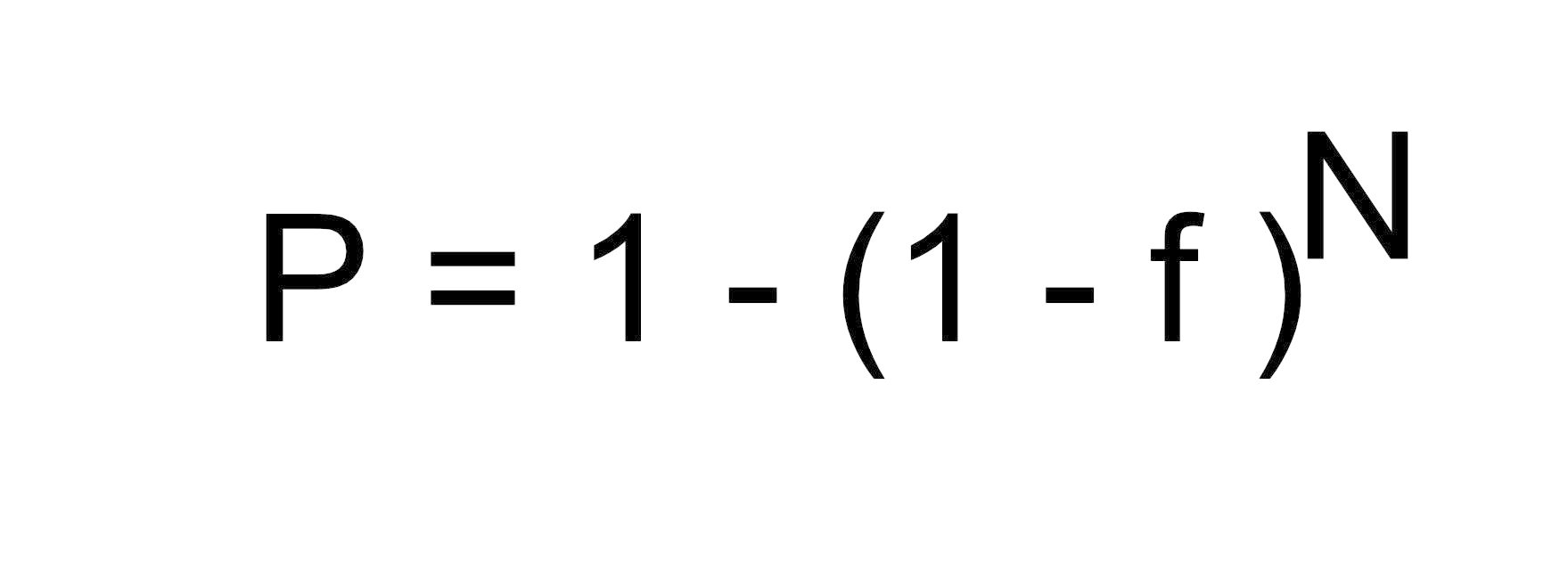 Math equation for the probability of an outcome