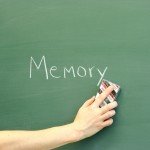 Green chalkboard with the word Memory about to be erased