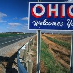 Welcome sign to Ohio reads Ohio Welcomes You