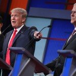 Donald Trump at GOP debate giving speech