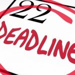 Calendar page with 22nd circled in red reads Deadline