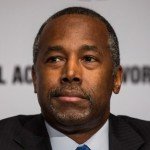 Closeup of Ben Carson during speaking event