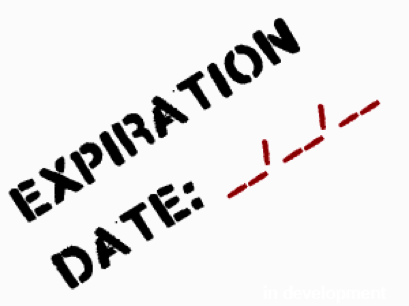 Sign reads Expiration Date with blank spaces for date