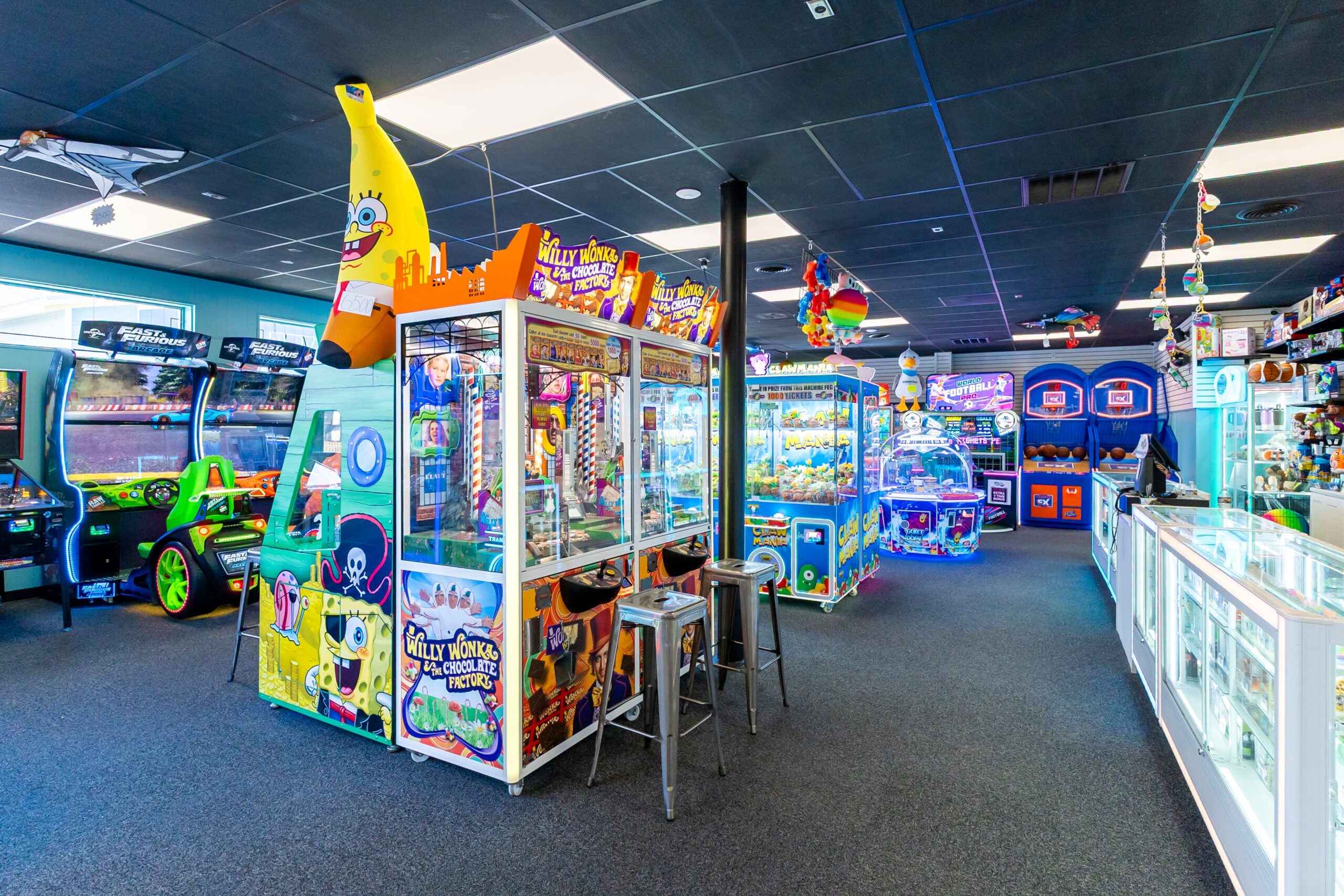 A view of the inside of Electric Quarter Arcade in Ocean City, MD