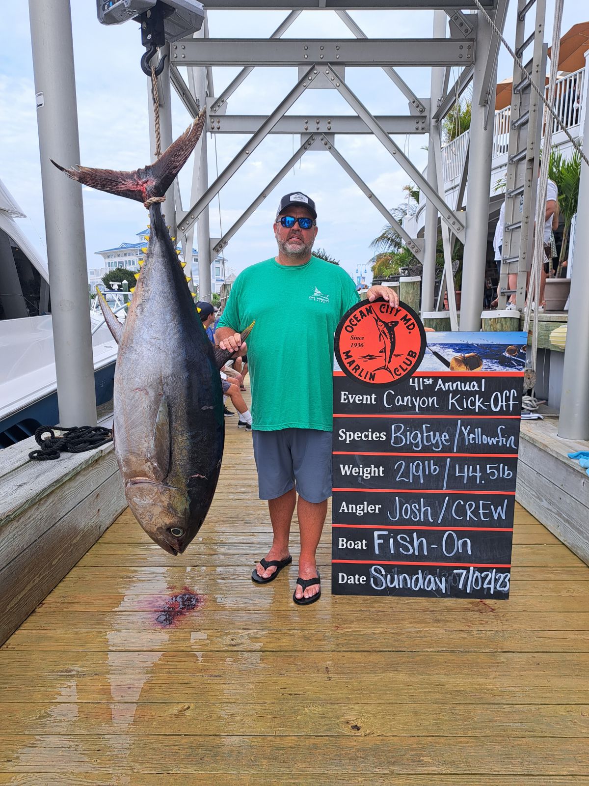 Fish On’s 219 Pound Bigeye Wins OCMC Canyon Kick Off Tournament