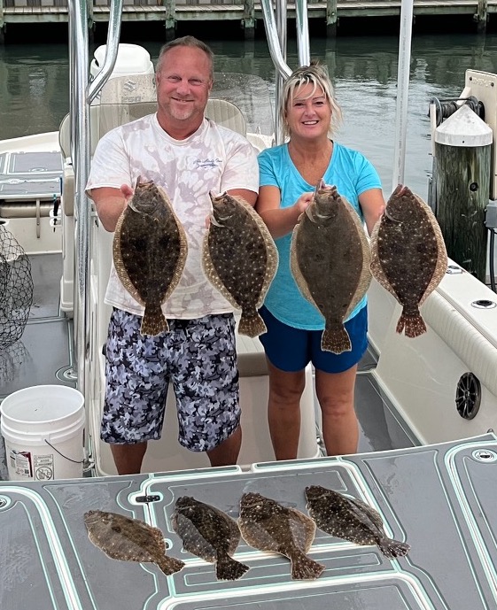 Sea Bass Chewing in the Ocean And Some Flounder in the Bay