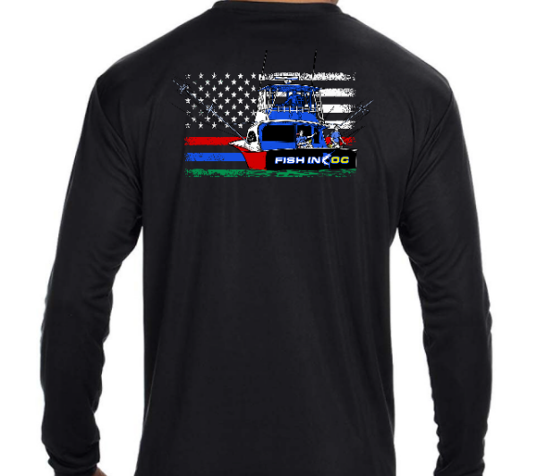 NEW Thin Red-Blue-Green Line Flag Long Sleeve Tech