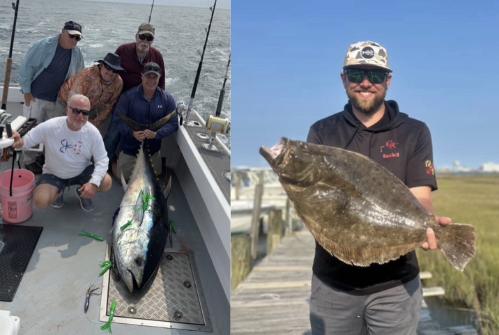 First Bigeye Tuna of the Season and A Big Flounder and Redfish From the Bay