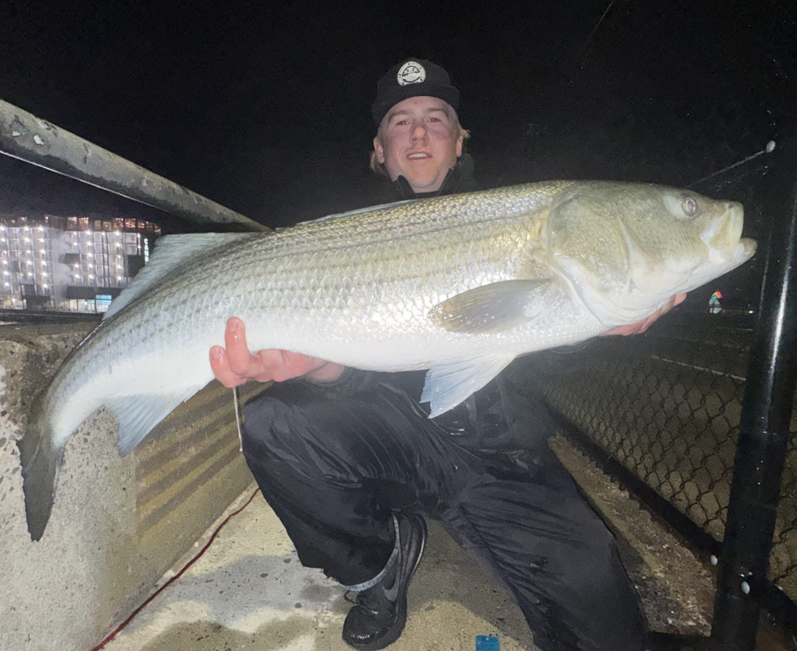 HUGE Stripers from the Route 50 Bridge