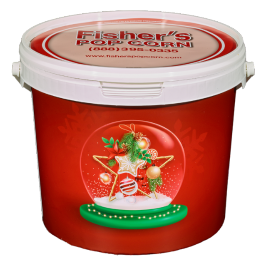 The Original Fisher's Popcorn 2.5 Gallon Christmas Tubs