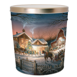 The Original Fisher's Popcorn 3.5 Gallon Can - Christmas