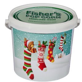 The Original Fisher's Popcorn 1 Gallon Christmas Tub