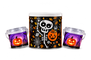 Buy a 1 Gallon Frightful Fun Tin, Get 2 Halloween Mini Pails FREE!