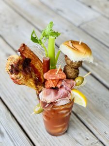 George's Bloody Mary cocktail loaded with meat