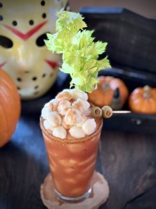 George's Beverage Company bloody mary with mozzerella and celery