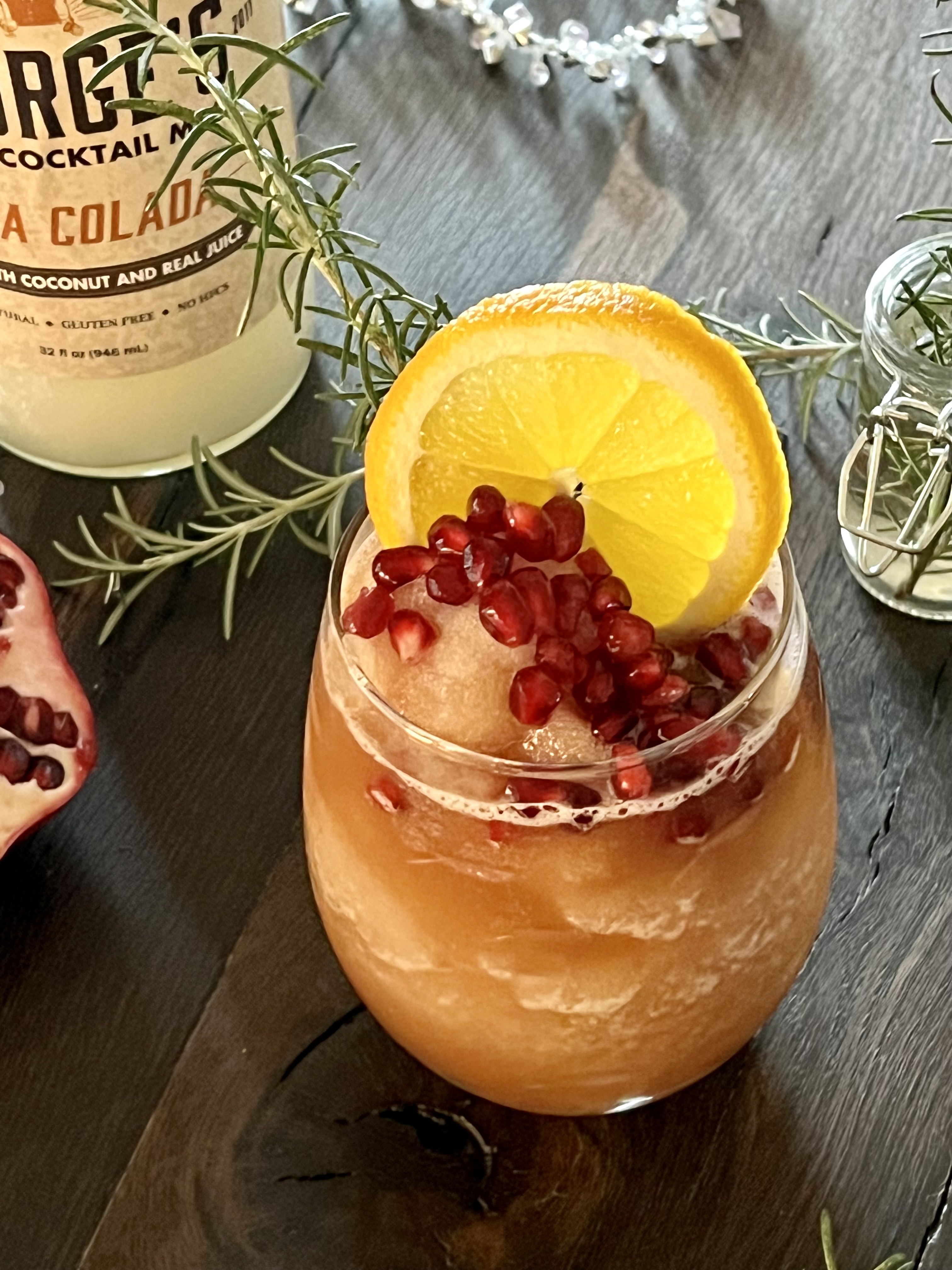 Pomegranate Pińa Colada cocktail recipe