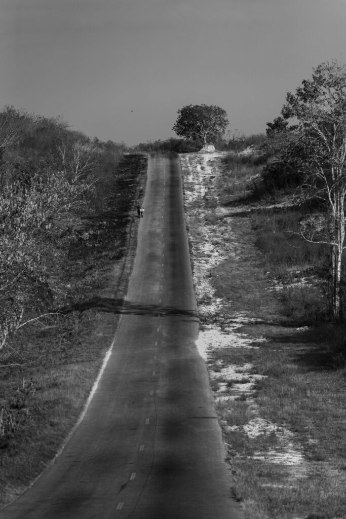 an empty road in the middle of nowhere
