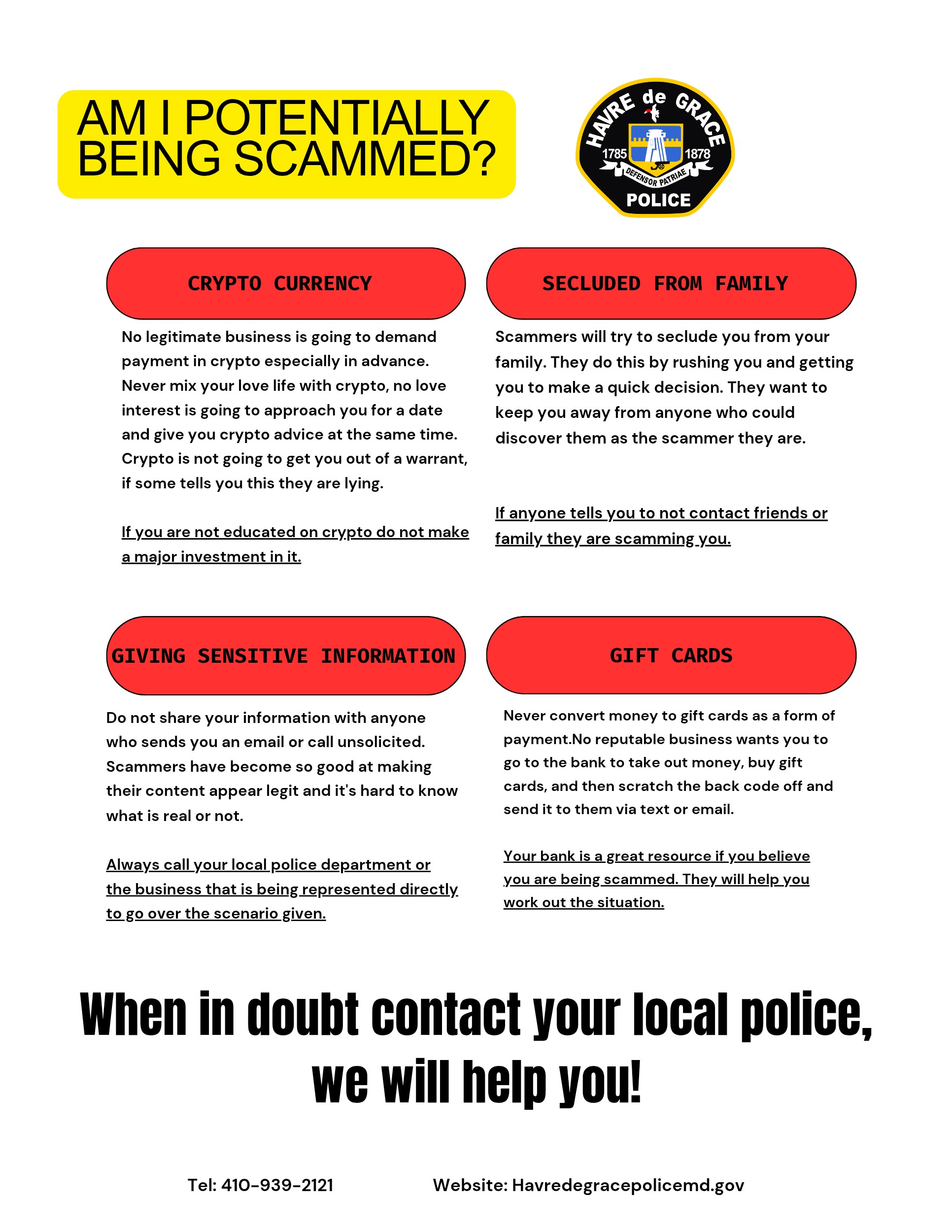 Local Scams Scams are on the Rise