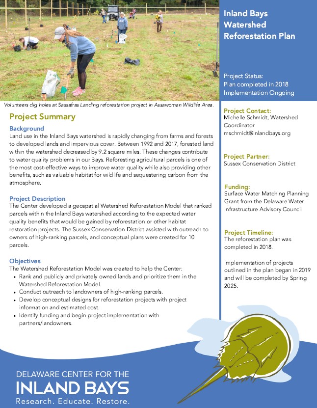 a flyer for the inland bays recreation plan