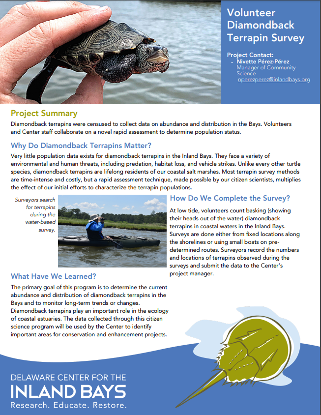 a flyer for the inland bay wildlife center