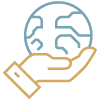 hand holding globe icon