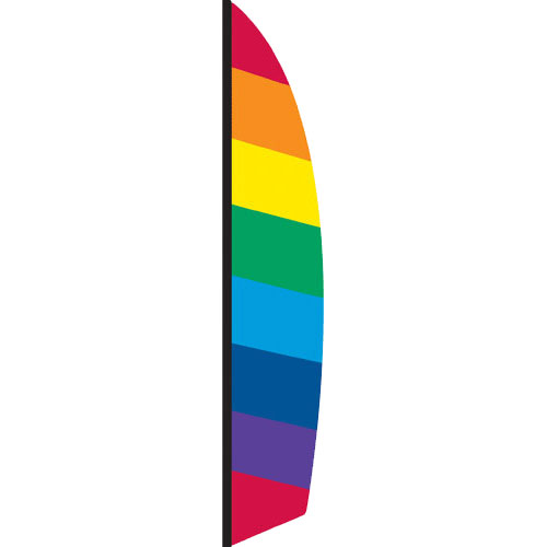 Rainbow Striped Feather Banner Flag - 16' Rainbow Striped Feather Banner Flag - 16'
