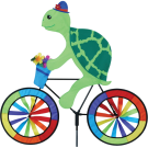 Turtle on a Bicycle/Bike Spinner - 30" by Premier Kites