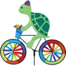 Turtle On A Bicycle/bike Spinner 20" By Premier Kites Turtle on a Bicycle/Bike Spinner - 20" by Premier Kites