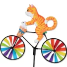 Orange Kitty on a Bicycle/Bike Garden Spinner - 20" by Premier