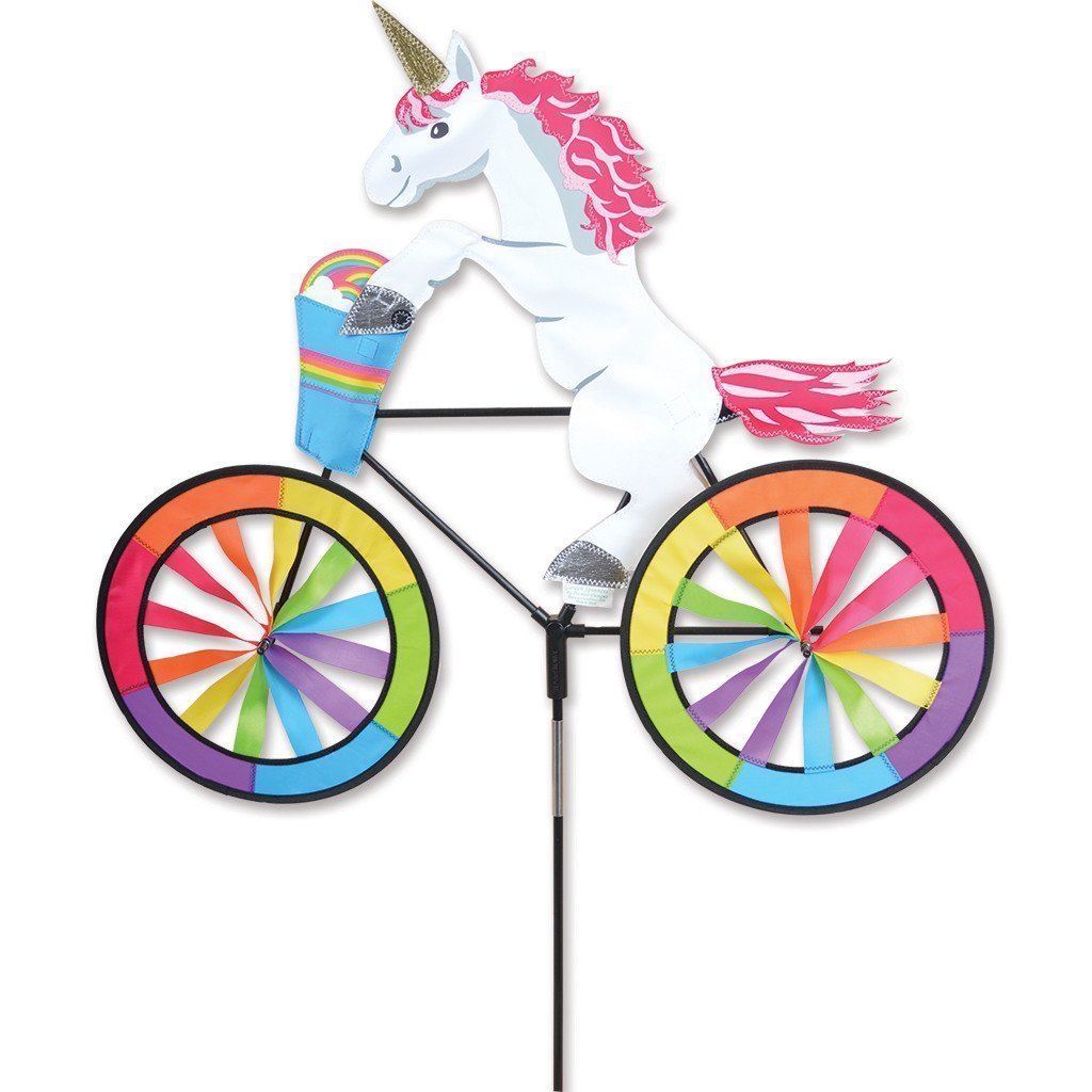 Unicorn On A Bicycle/bike Garden Spinner 30" By Premier Kites Unicorn on a Bicycle/Bike Garden Spinner - 30" By Premier Kites