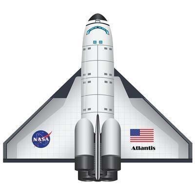 Space Shuttle Atlantis Flight Zone 2D Kite - 52" Space Shuttle Atlantis Flight Zone 2D Kite - 52"
